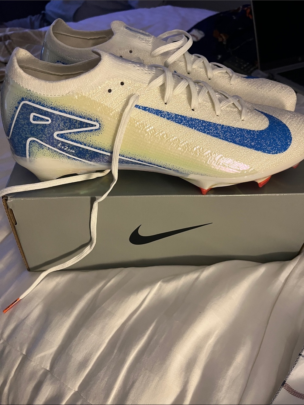 Nike Men’s Soccer Cleats - White Blue Yellow
